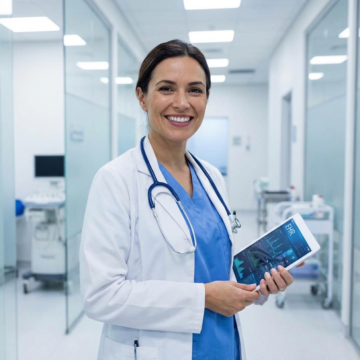 Doctor Using EHR Tablet